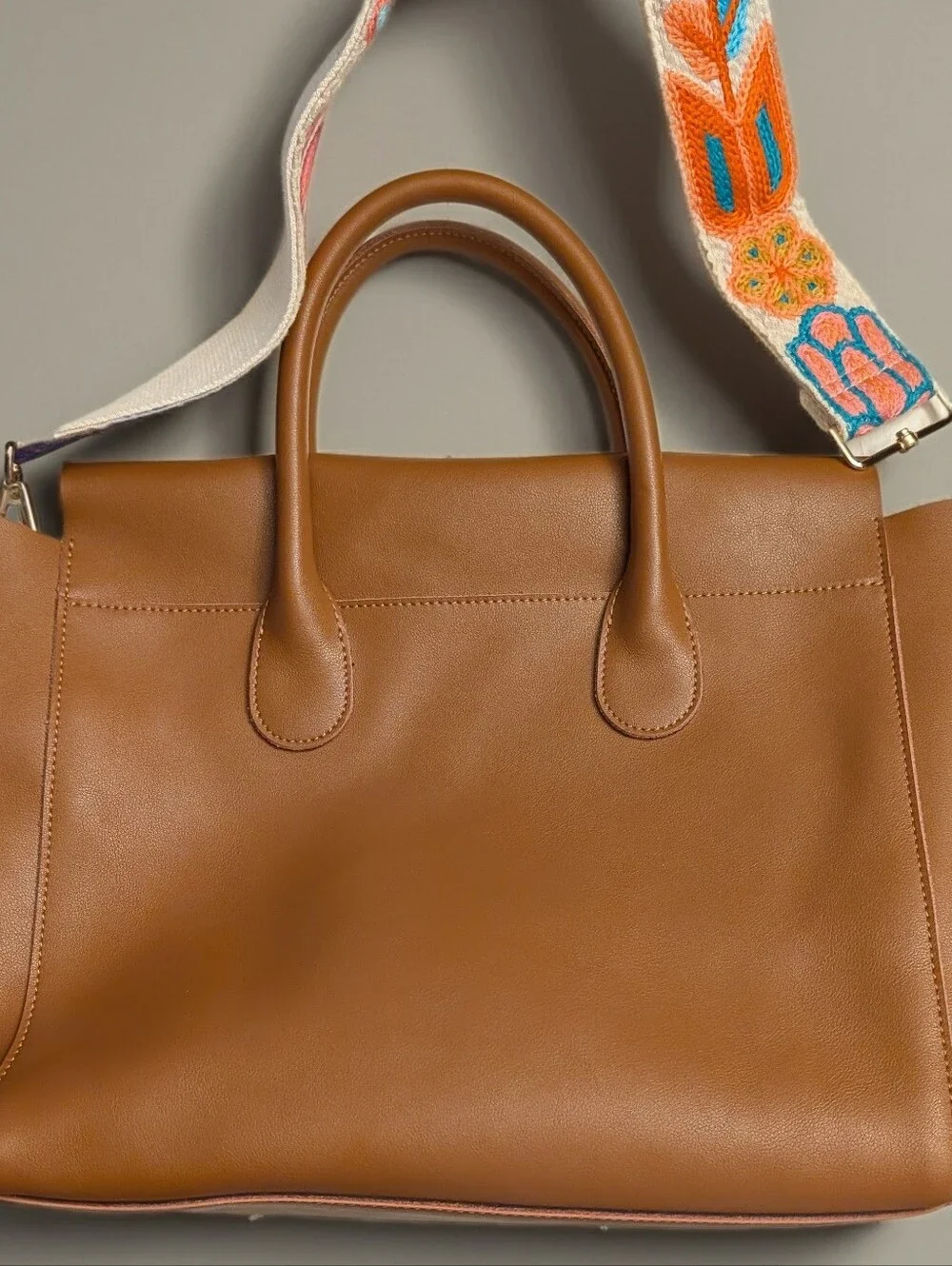 NWOT Artisanal Full Grain Leather Minimalist Handbag + Detachable Retro Strap